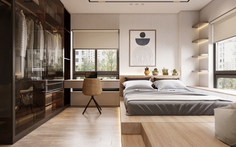 Thiết kế nội thất căn hộ 2 phòng ngủ - Phòng ngủ master