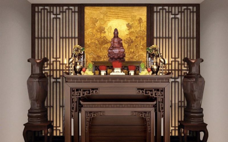 Cách bố trí bàn thờ phật và gia tiên - Bàn thờ Phật
